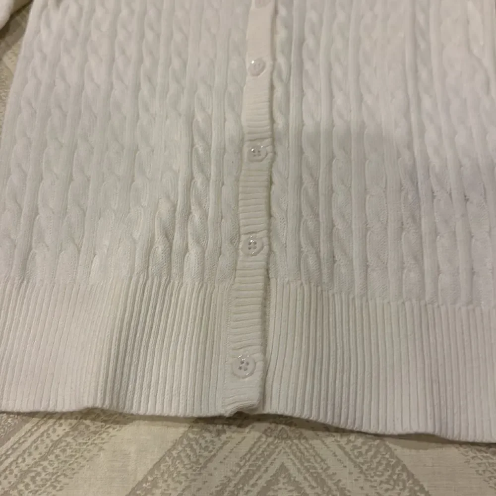 Gap Kids White Cable Knit Cardigan Sweater